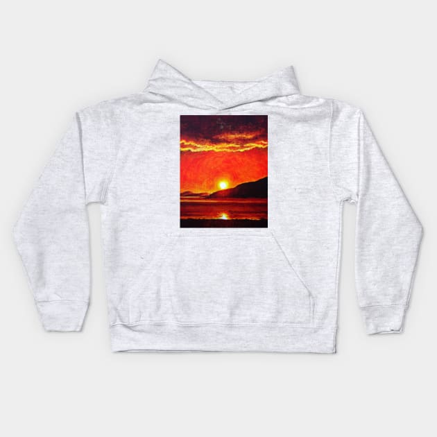 Ullapool Sunset Kids Hoodie by Paul Mudie